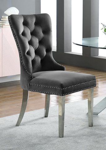 Chairs C-1260 (grey velvet) 2pcs - Optimum Plus