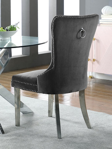 Chairs C-1260 (grey velvet) 2pcs - Optimum Plus