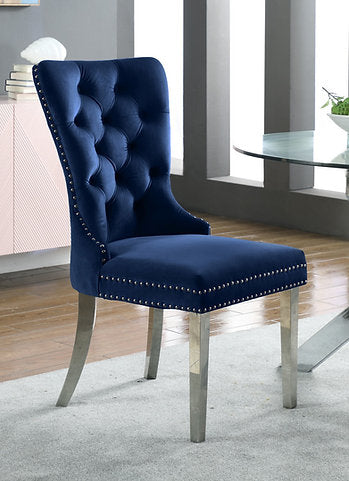 Chairs C-1262 (blue velvet) 2pcs - Optimum Plus