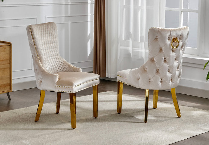 Chairs C-1285 (creme velvet) 2pcs - Optimum Plus