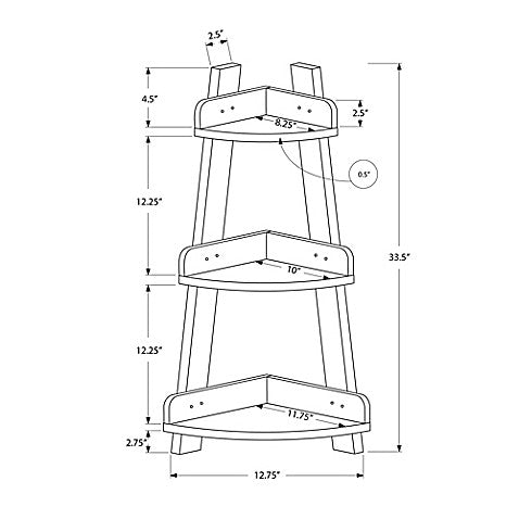 I-3438 Corner etagere 34”H (white) - Optimum Plus