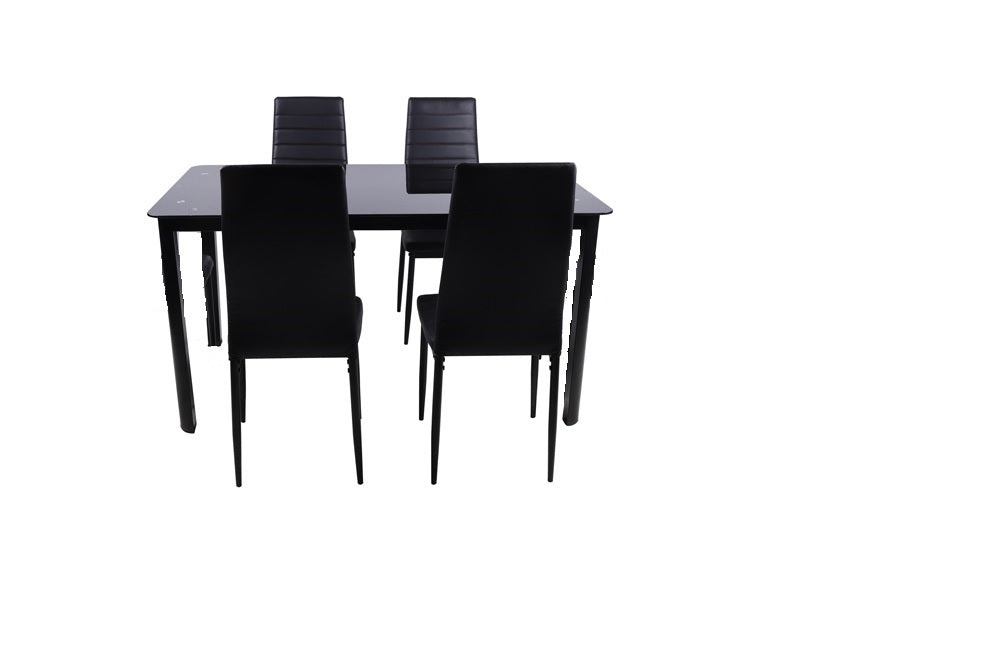 S-128BK/258B Kitchen set 5pcs (black/glass) - Optimum Plus