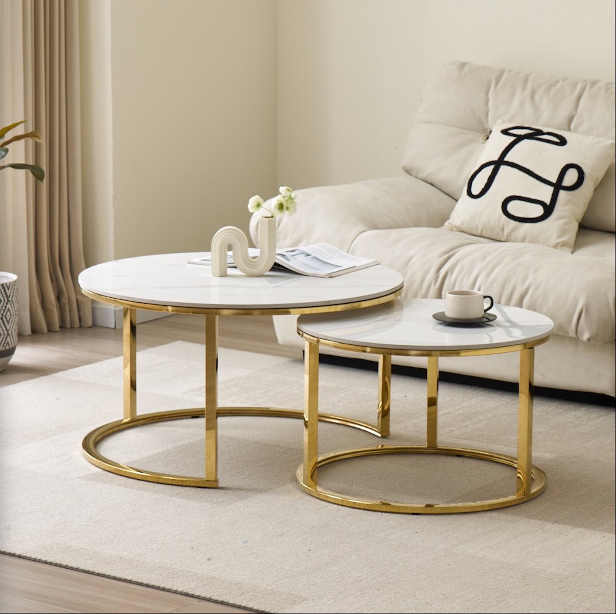 S-4148 Ensemble de 2 tables (doré)