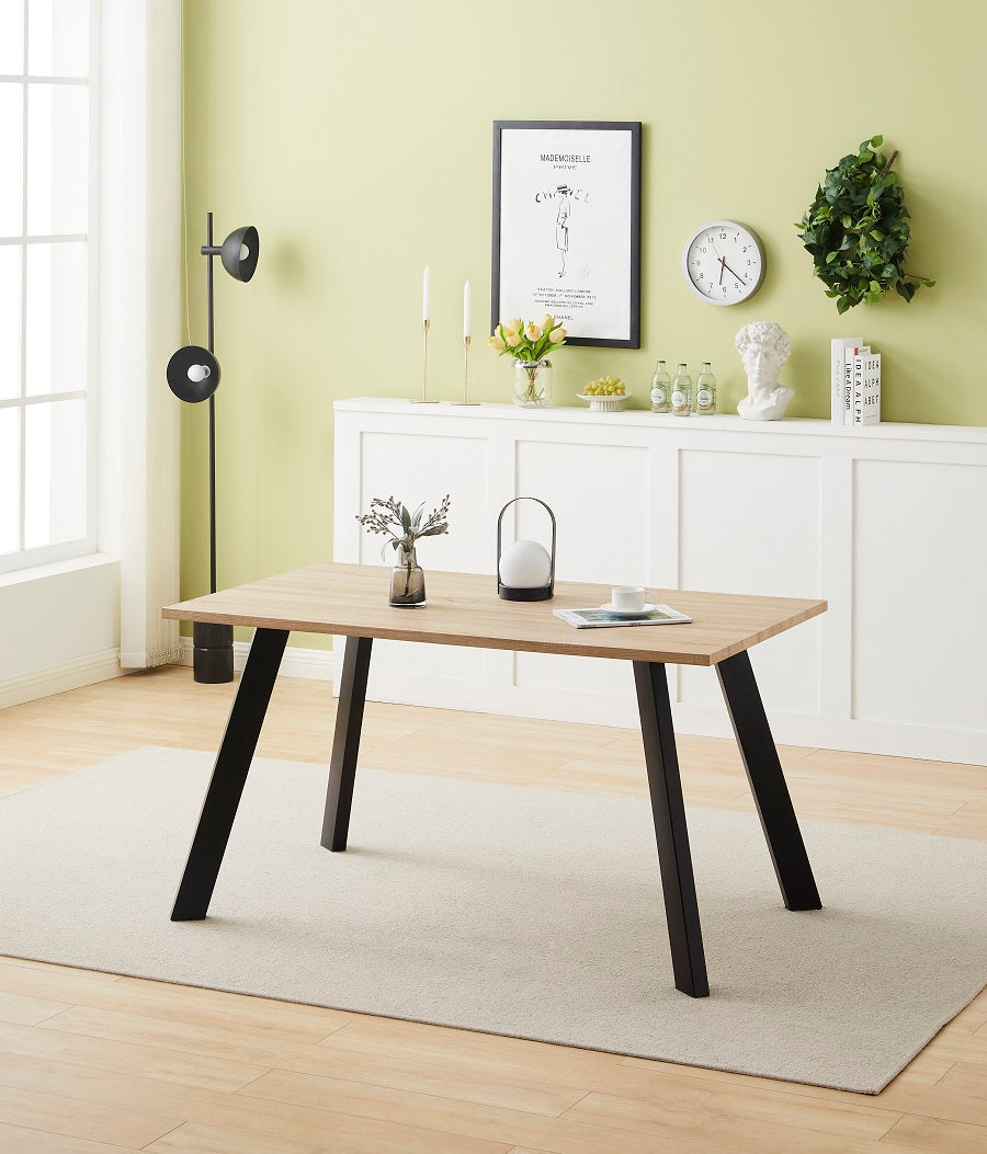 S-163 Table (wood texture/black) - Optimum Plus