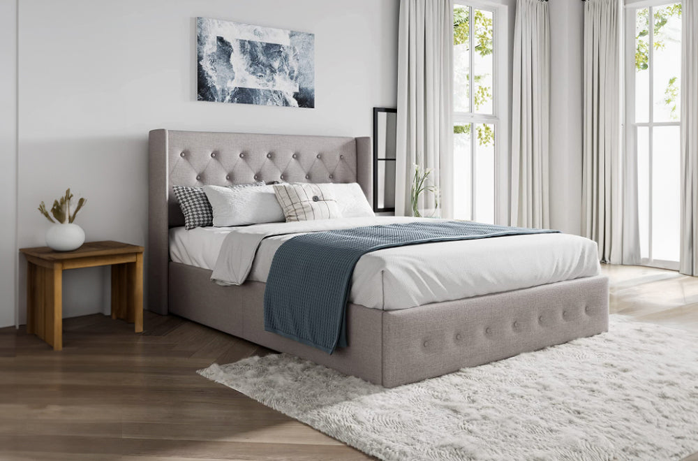 TS-2162 78" Platform Storage Bed (Grey) - Optimum Plus