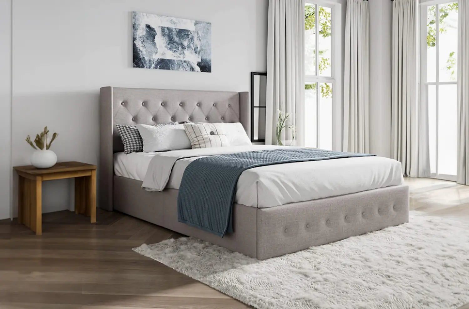 TS-2162 Platform Storage Bed (Grey) - Optimum Plus