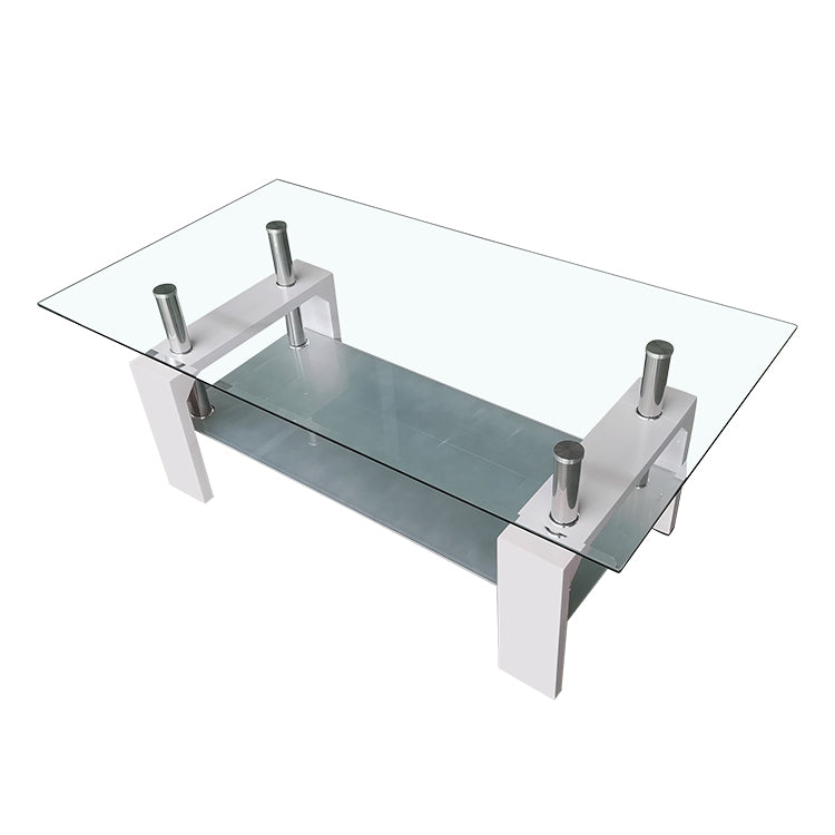 Coffee table S-422 (glass/chrome legs) - Optimum Plus