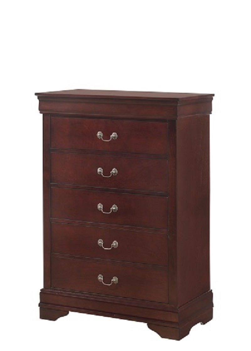 Ensemble de chambre à coucher Louis Philippe 76" 6mcx (cerise martini)