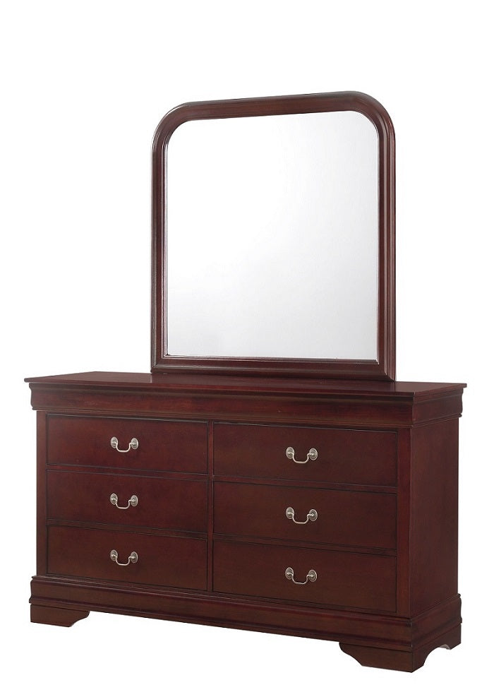 Louis Philippe Dresser and mirror (martini cherry) - Optimum Plus