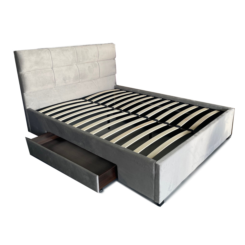 S-8032 platform bed 54" (velour grey) - Optimum Plus