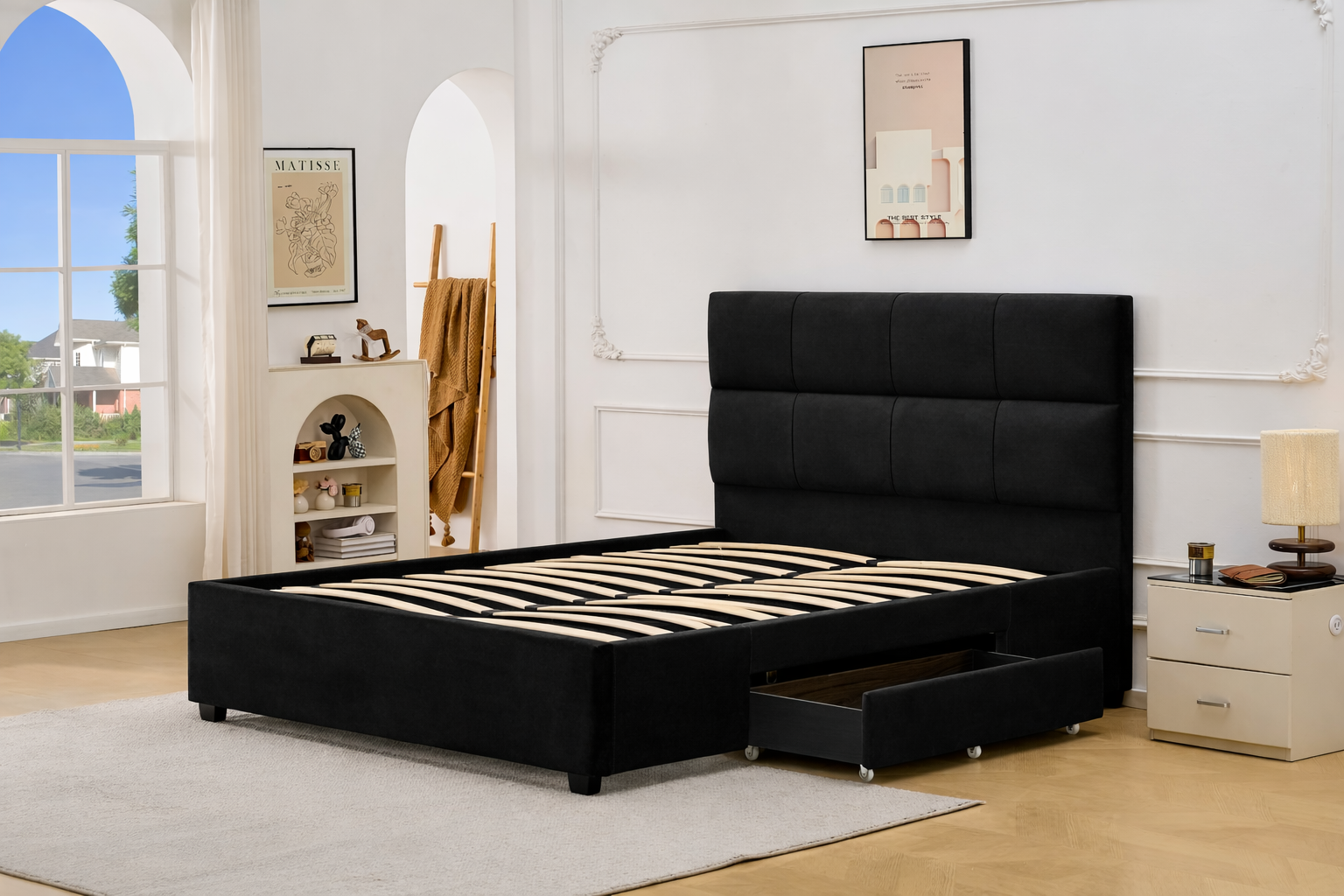 Lit plateforme S-8032 60" (velours noir)