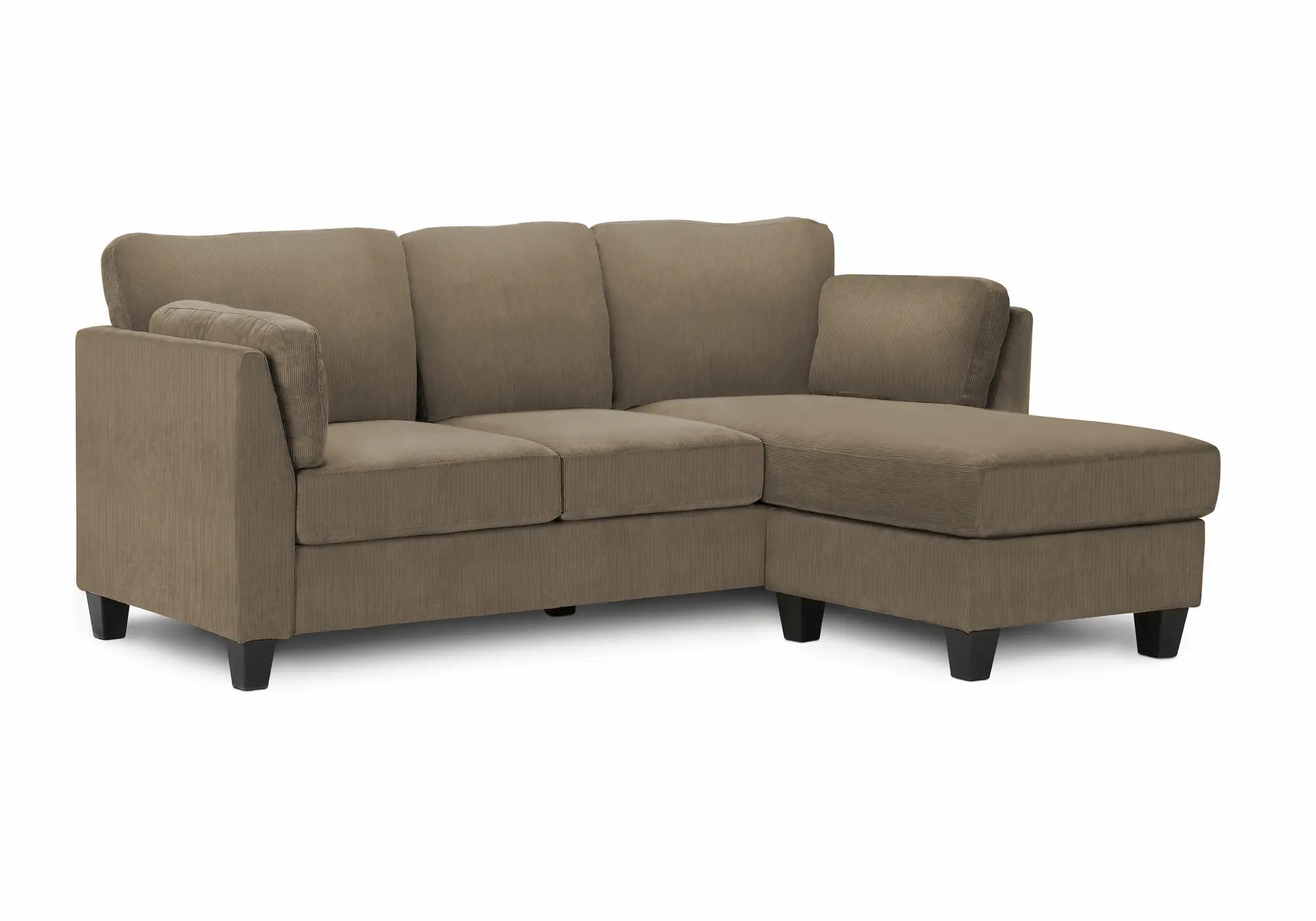 Canapé dangle Optimum Plus en tissu marron clair, au design moderne et confortable, parfait pour les salons contemporains.