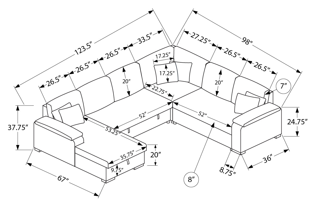 Canapé-lit sectionnel Wyatt (beige)