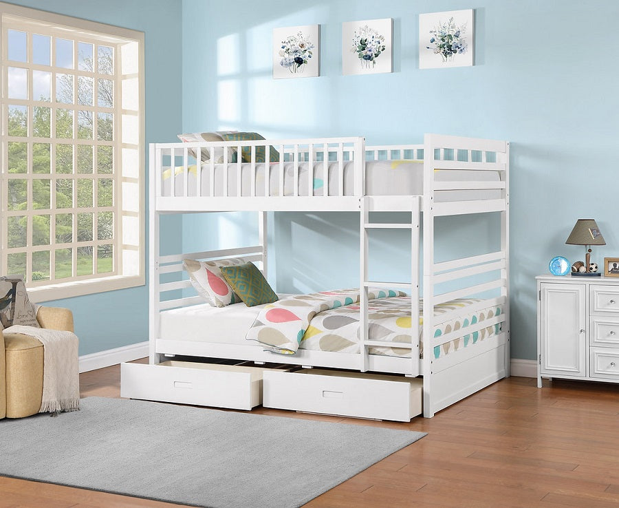B-115 Bed double/double with drawers (White) - Optimum Plus