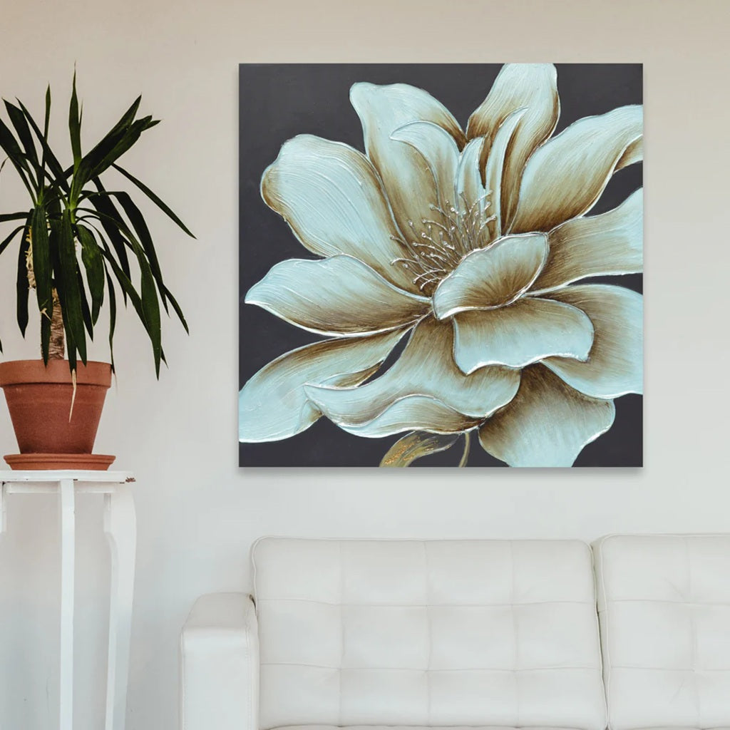 Tarnished Silver and Gold Flower Painting - Optimum Plus