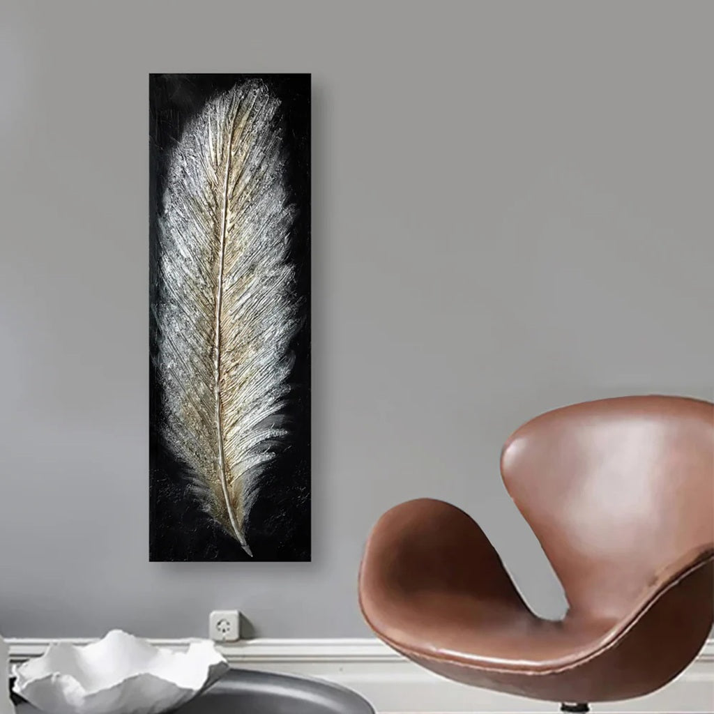 Tarnished Silver Feather Painting - Optimum Plus
