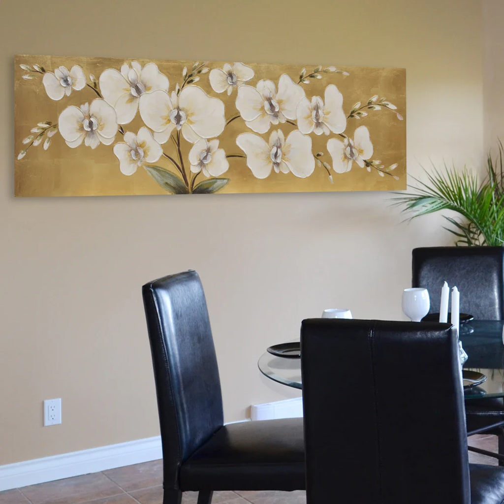 Whitish Blossoms on Gold Painting - Optimum Plus