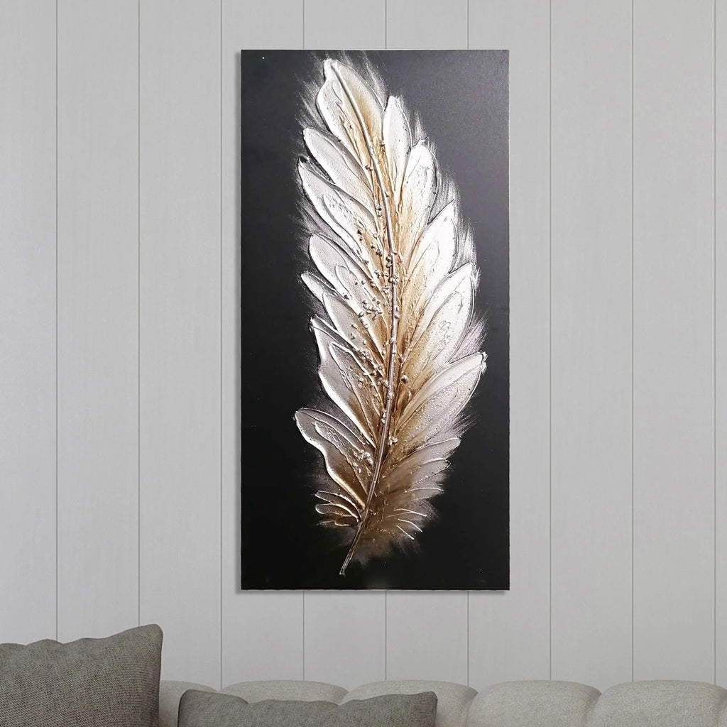 Left Arched Feather Canvas Print - Optimum Plus