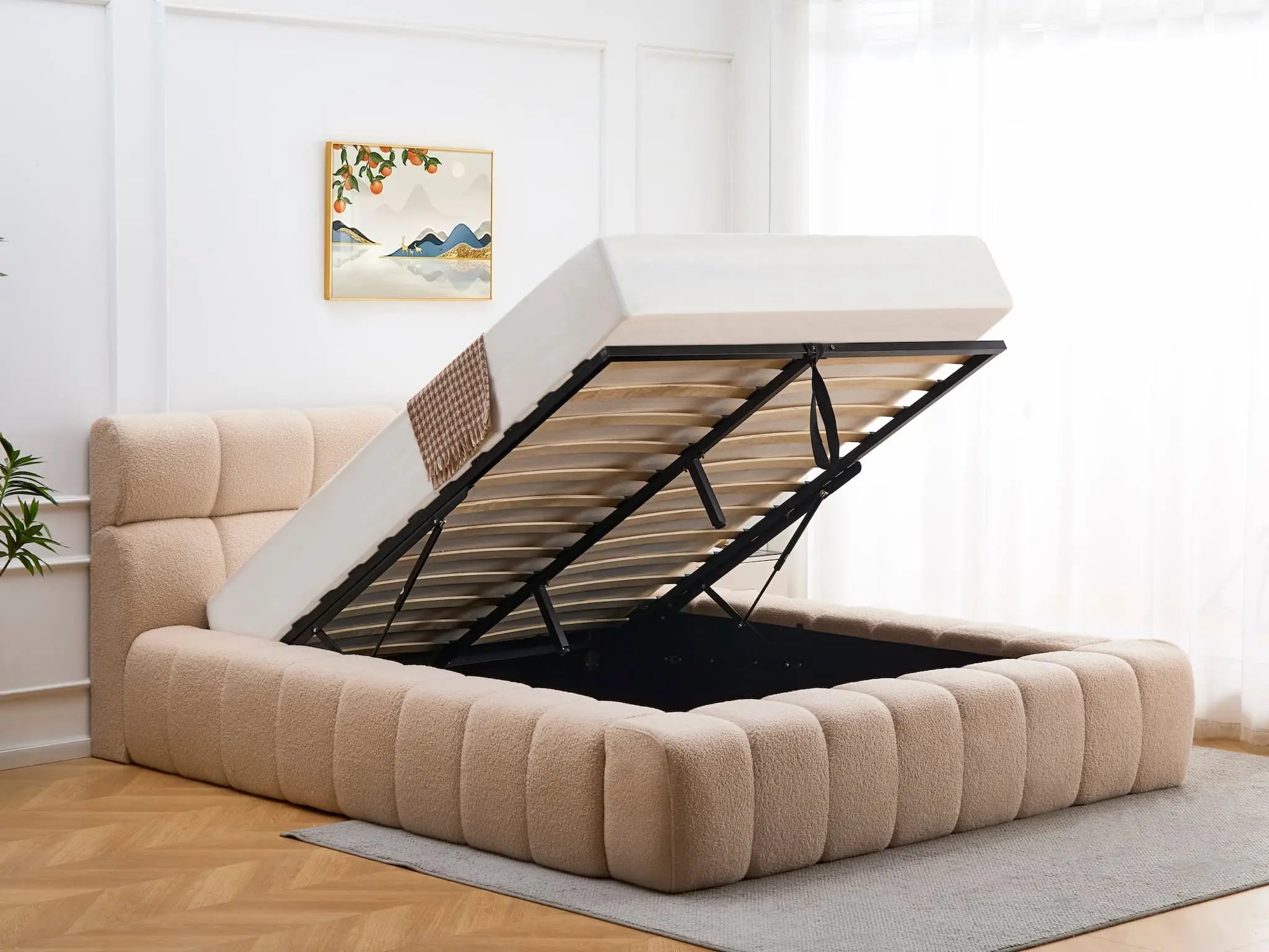 S-8021 Bed 60" (Beige)