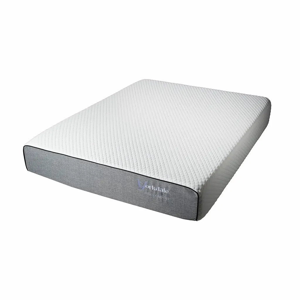 Matelas Optimum Plus de couleur blanche et grise, avec une texture en tissu et un design moderne.