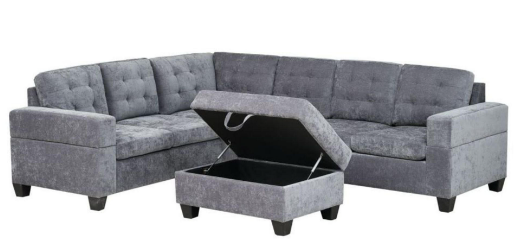 Emerson Sectional Sofa with Storage Ottoman - Optimum Plus