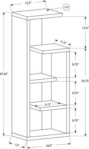 I-2467 Bookcase 48"H (dark taupe) - Optimum Plus