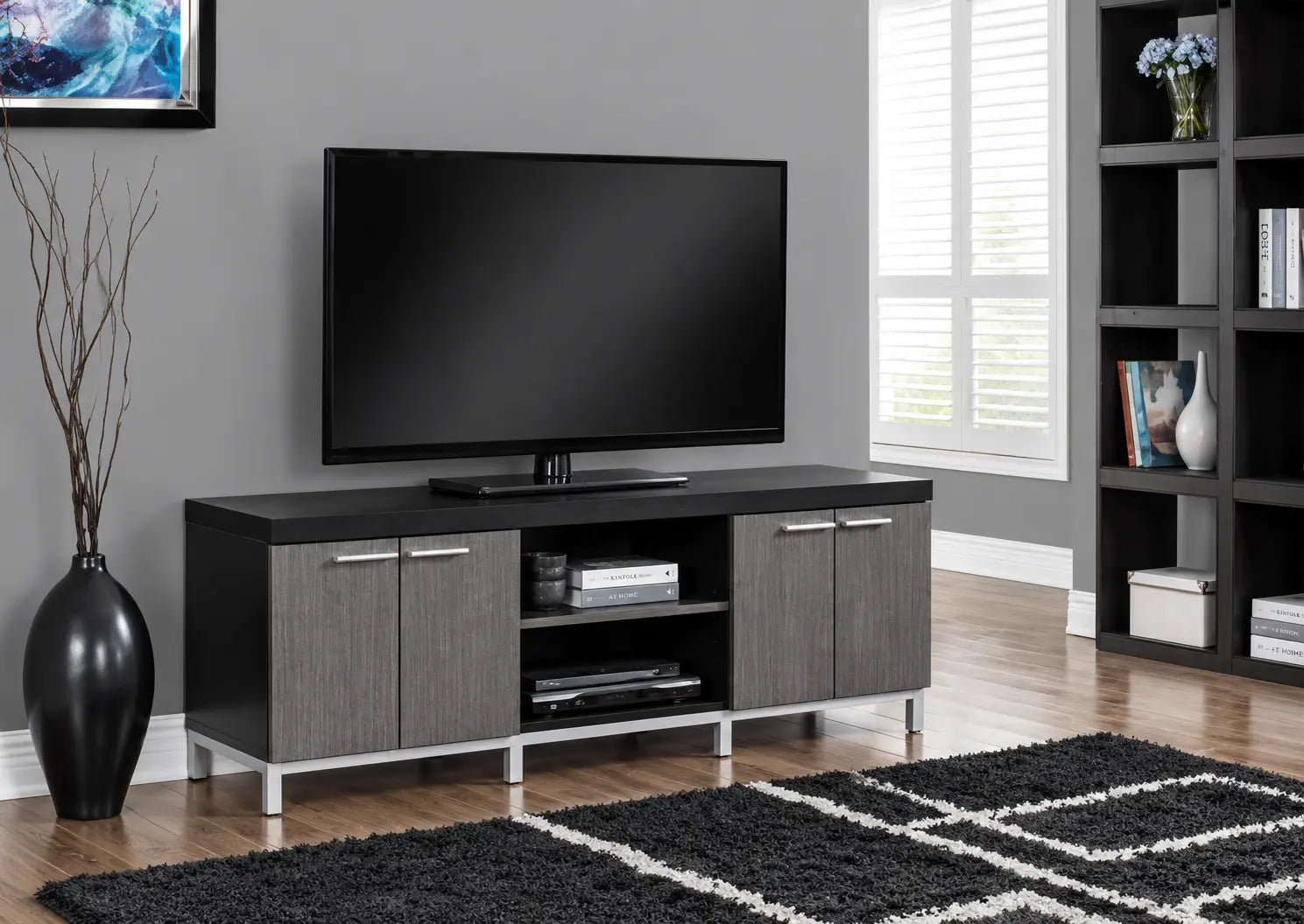 I-2590 TV Stand – 60"L Black/Grey