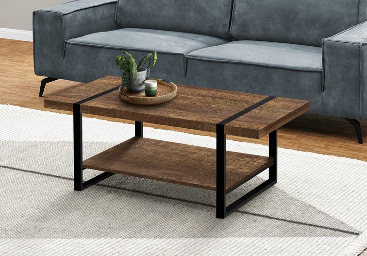 I-2850 Coffee Table (faux wood/black metal) - Optimum Plus