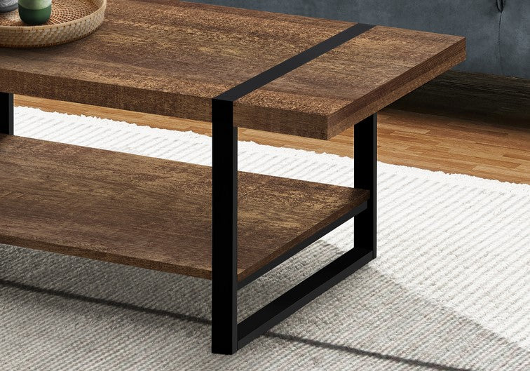 I-2850 Coffee Table (faux wood/black metal) - Optimum Plus