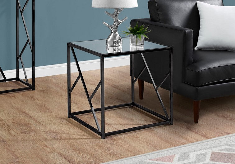 I-3396 Accent Table (mirror/black metal) - Optimum Plus
