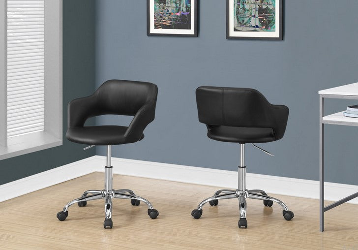 I-7298 Office Chair (Black-Hydraulic chromed metal base) - Optimum Plus