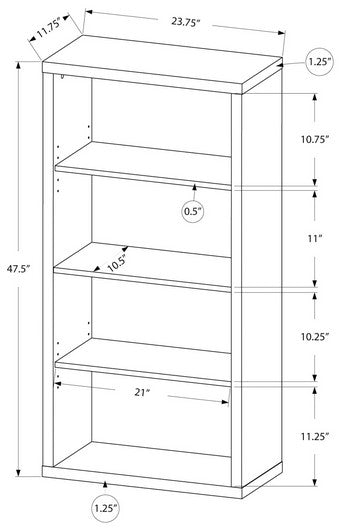 I-7404 Bookcase 48 "H with adjustable shelves (brown) - Optimum Plus