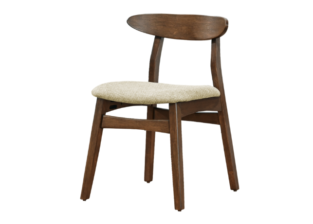 Chaises I-1369 30"H (Noyer Brun / Siege Tissu Sable) 2pcs