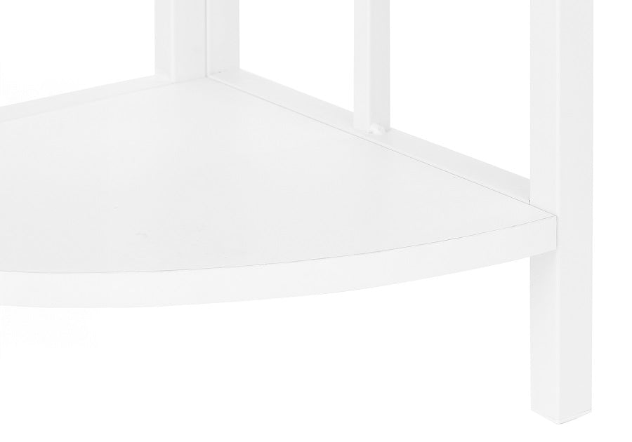 I-3613 Bookcase - 62"H / WHITE / WHITE METAL CORNER ETAGERE - Optimum Plus