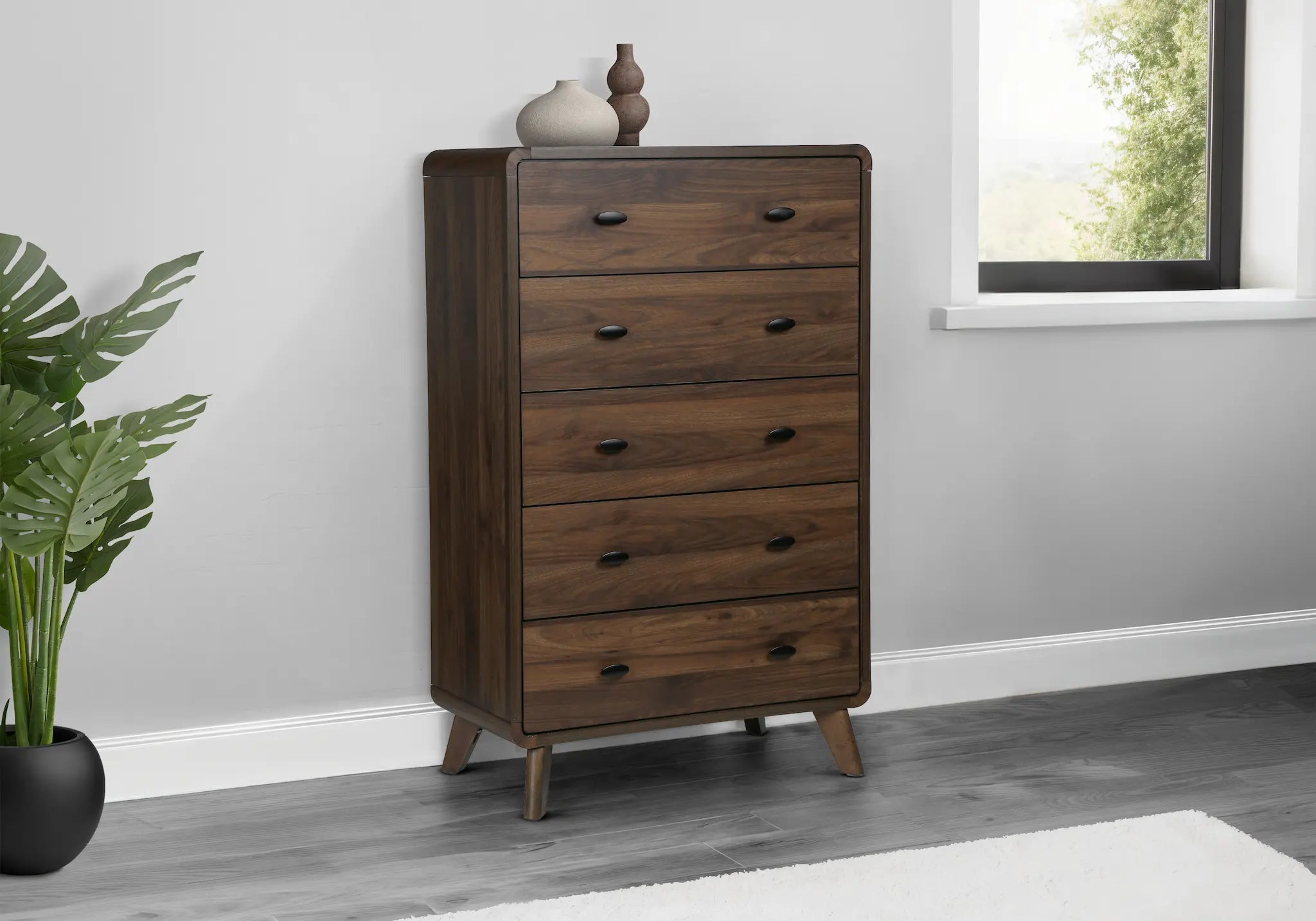 Zoe chest 5-Drawers (Walnut)