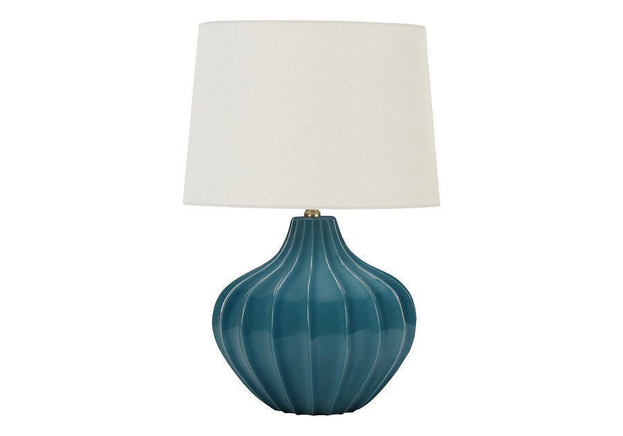 I-9612 Lighting 24"H table lamp (blue ceramic / ivory shade) - Optimum Plus
