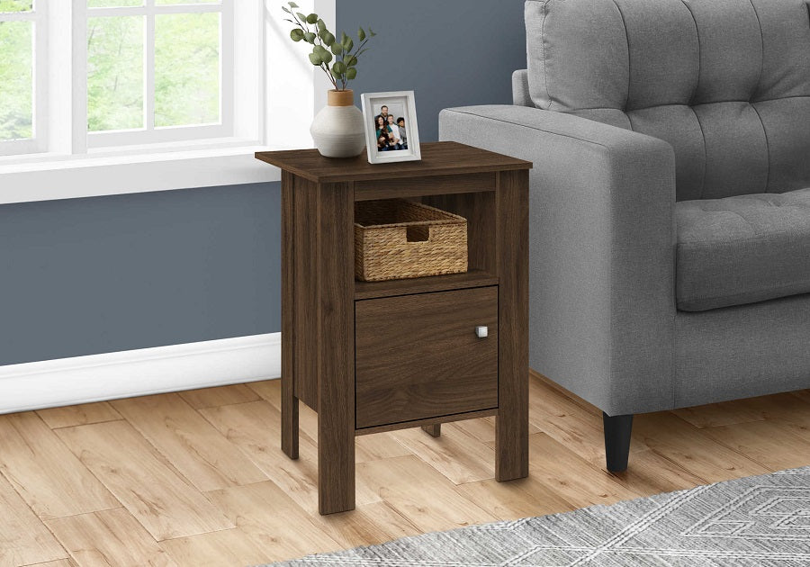 I-2144 Accent Table with storage (dark nut) - Optimum Plus