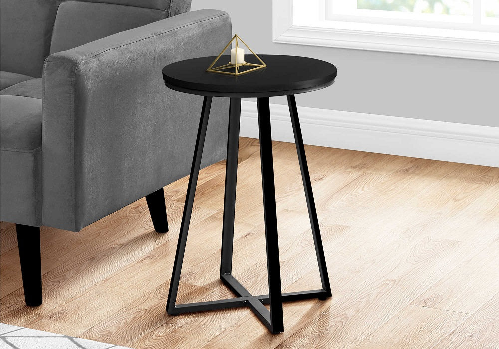 I-2175 Accent Table 22”H ( black / black metal) - Optimum Plus