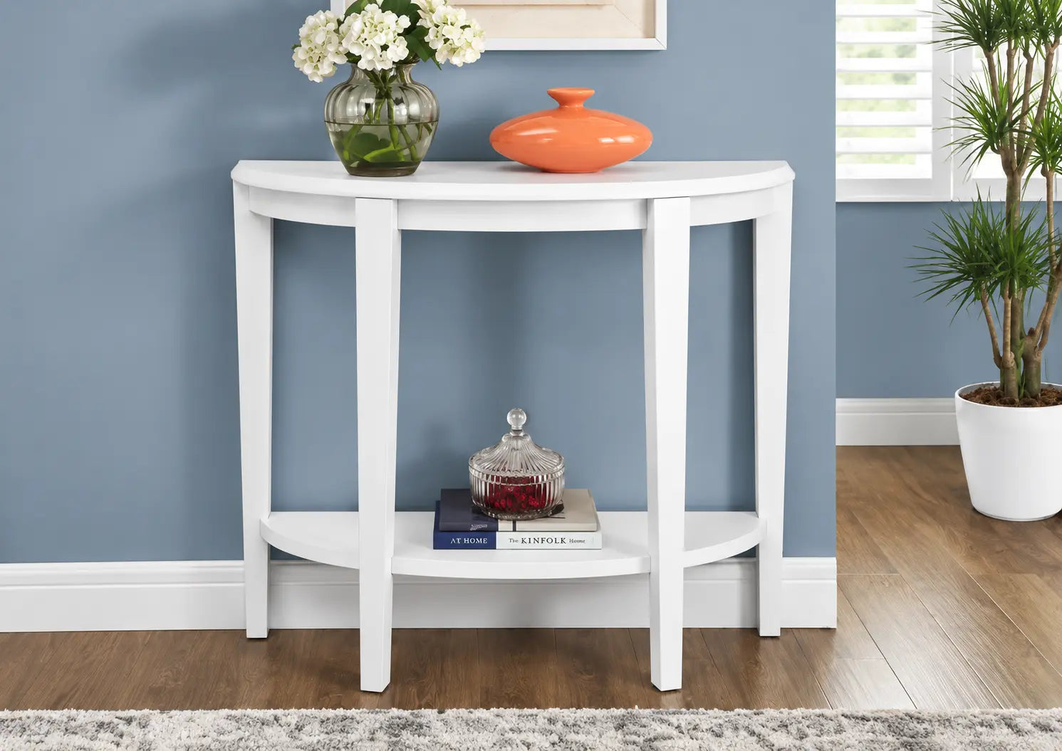I-2451 white 36"L Hall console accent table