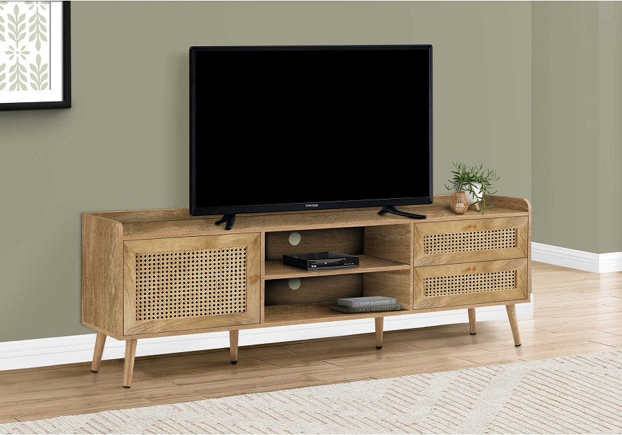 I-2723 TV Stand 72"L (Walnut) - Optimum Plus