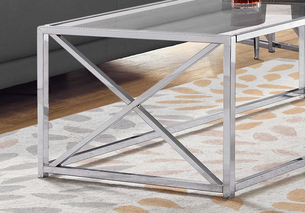 I-3440 Coffee Table (white/chrome metal) - Optimum Plus