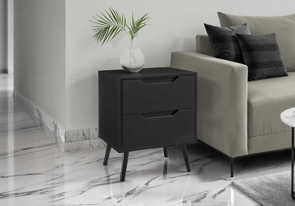 I-3689 Accent table - 24"H with 2 drawers (Black) - Optimum Plus
