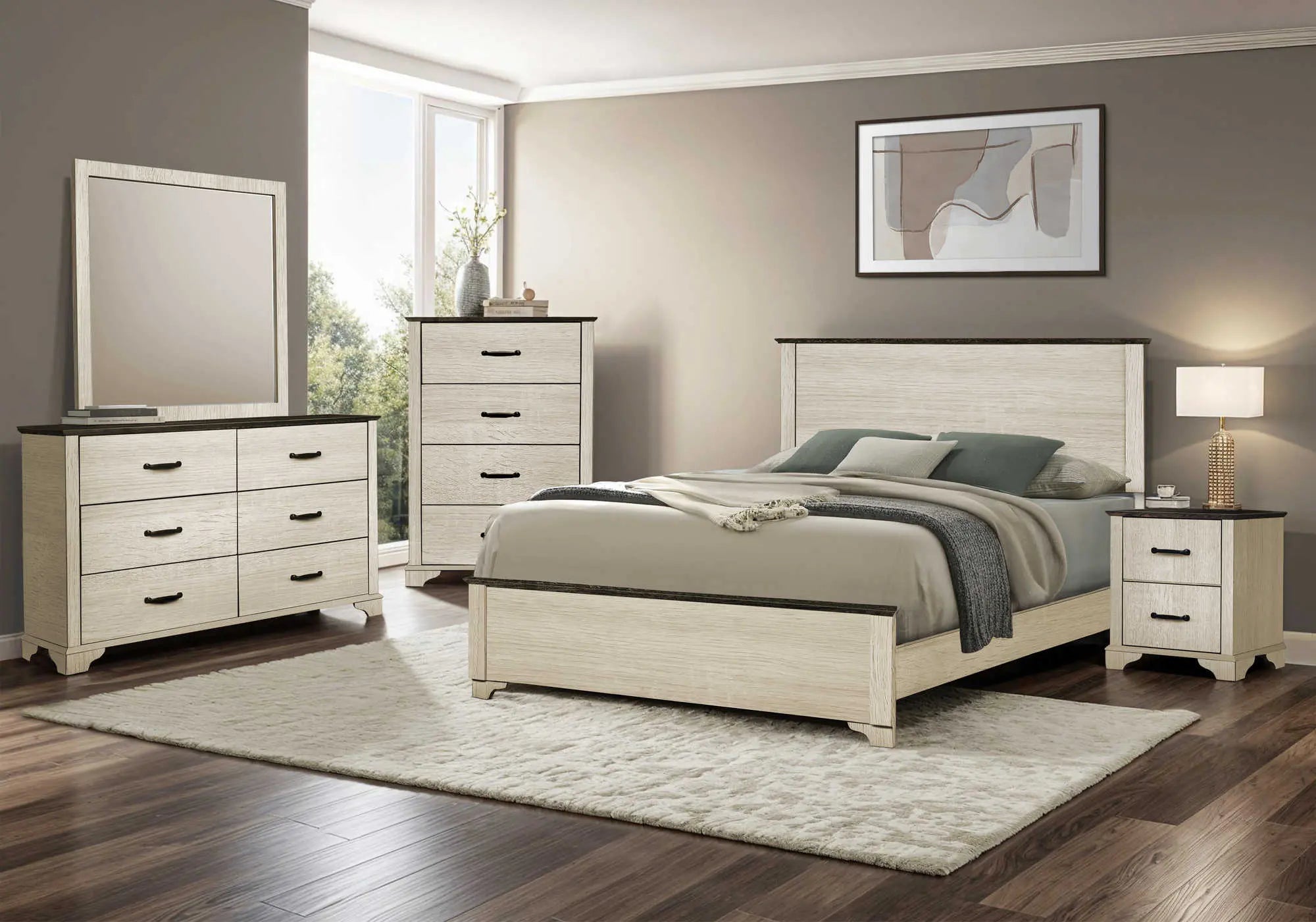Collection Stella pour chambre à coucher 60" 6 pièces (beige)
