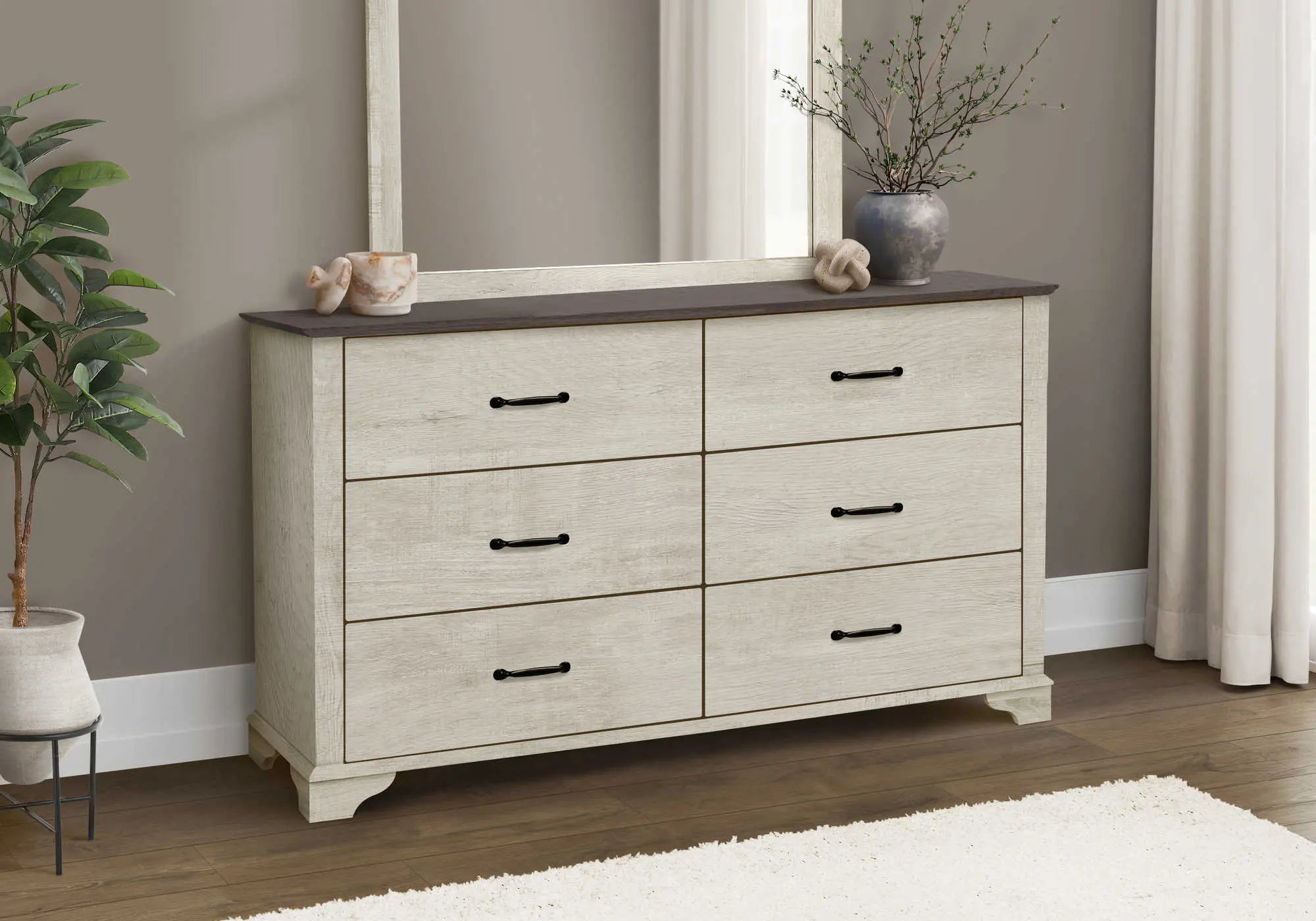 Stella 6-Drawer Dresser & Mirror Set