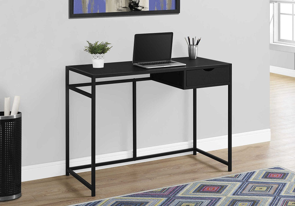 I-7221 Computer Desk - 42"L (black / black metal) - Optimum Plus