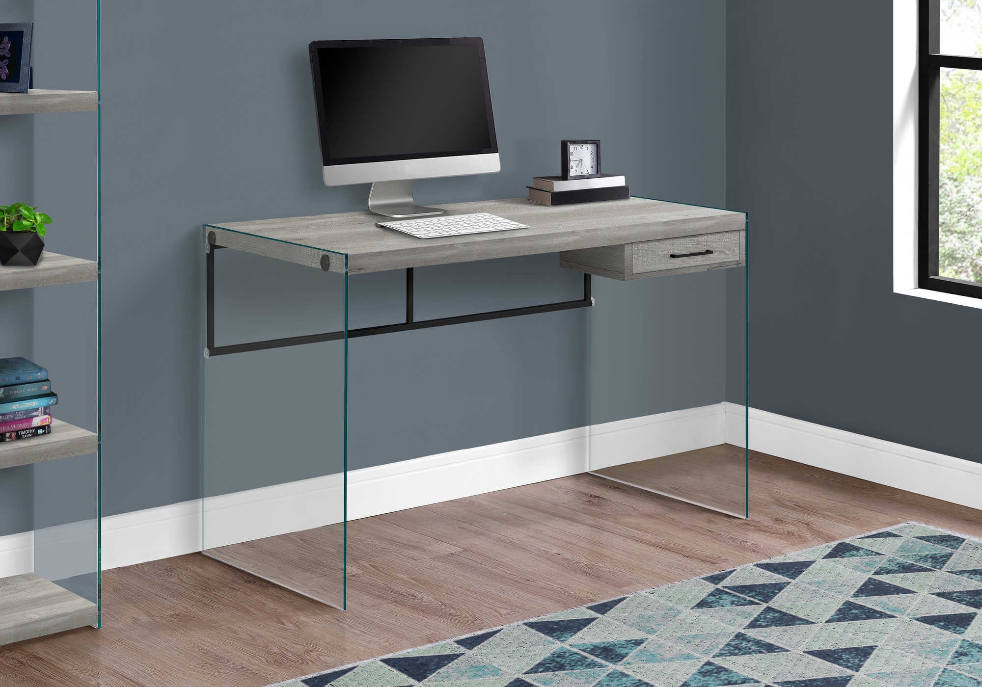 I-7445 Office Desk 48"L (grey wood) - Optimum Plus