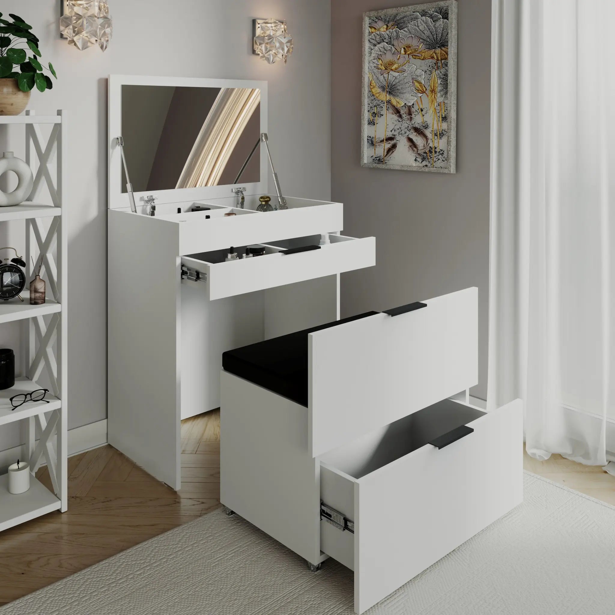 Coiffeuse Lola - Blanc