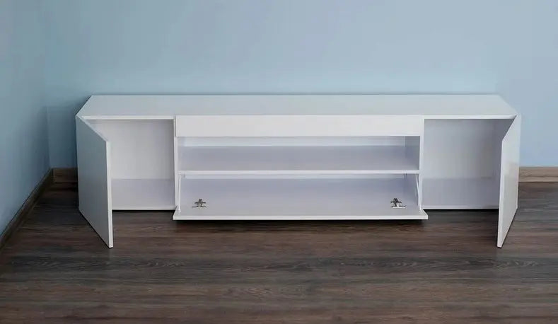 Meuble TV Lorenzo2 79"L (vernis blanc)