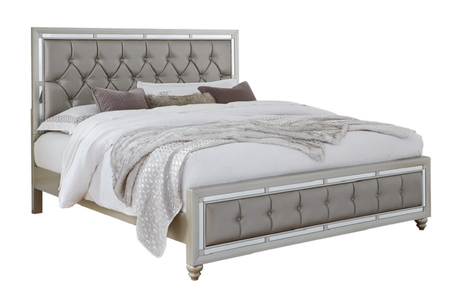 Riley Bedroom Set 78" 6pcs (silver) - Optimum Plus