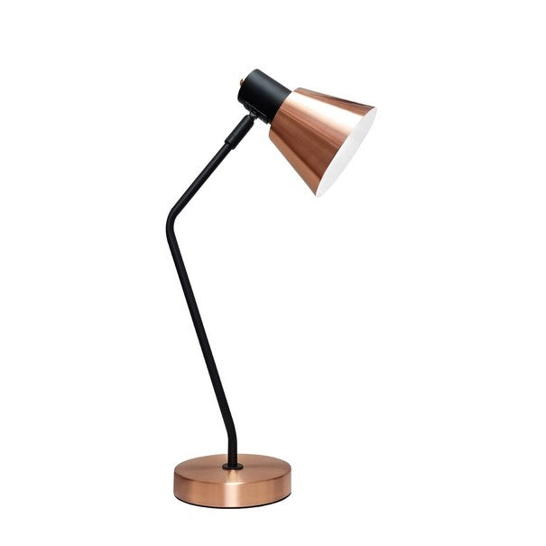 Madison Desk Lamp with flexible head (black/rose gold) - Optimum Plus